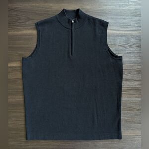 Peter Millar Men's Black 1/4 Zip Knit Vest Size Medium